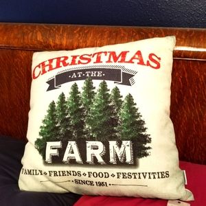 Christmas at the Farm throw pillow